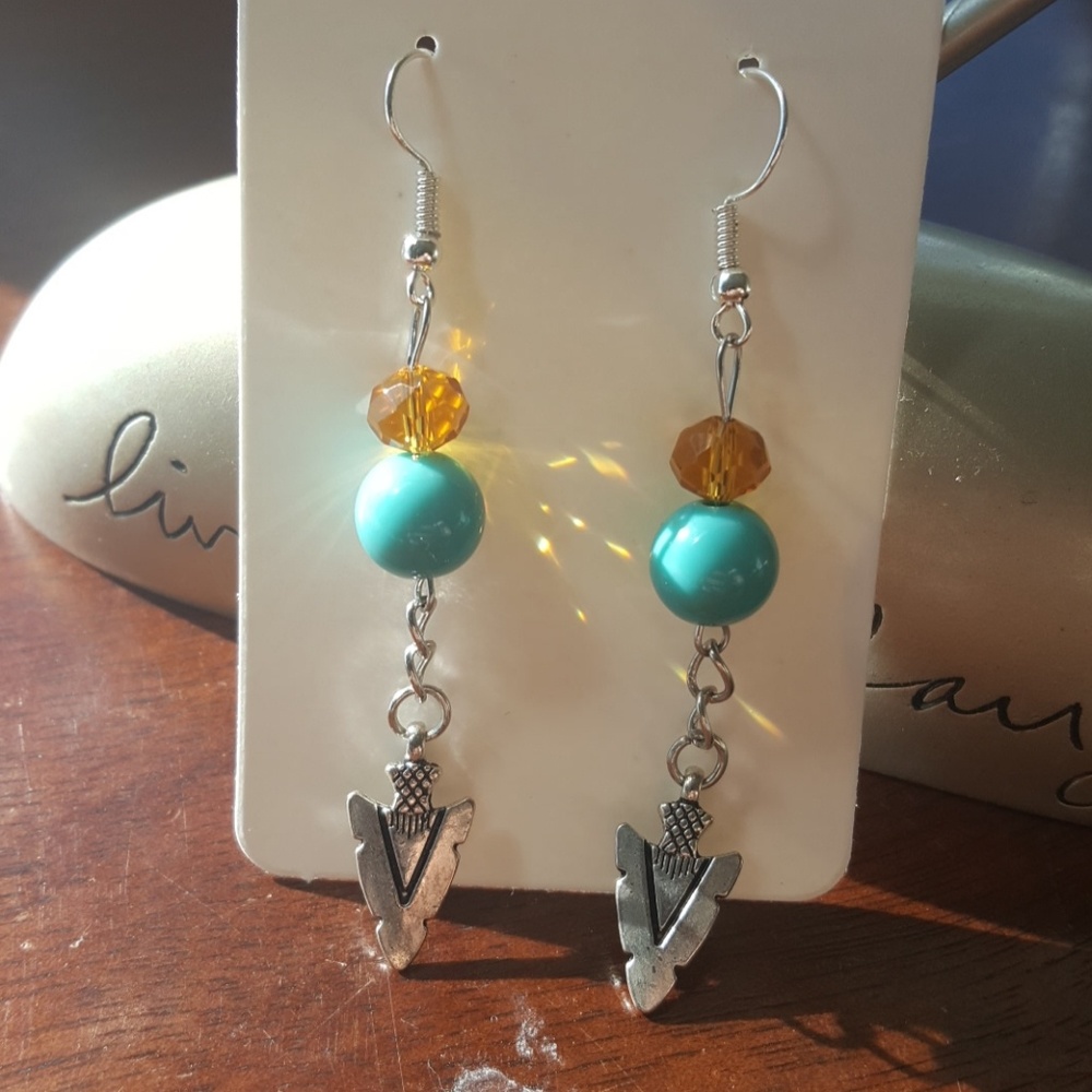 🏹Long Arrowhead🏹💙💛, Statement Earrings